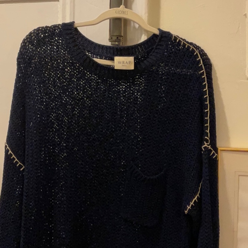 WRAP LONDON navy blue w/stitching